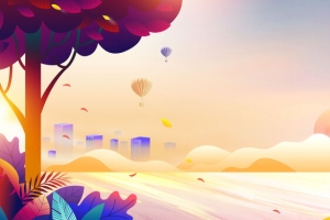 金秋时节扁平化唯美秋季banner