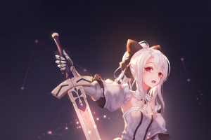 美少女 剑 伊丽亚4k全面屏手机壁纸
