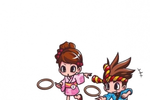 玩转庙会  彩色  卡通 套圈圈