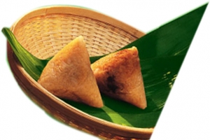 剥开粽子糯米食物
