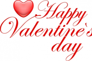 happy Valentine's Day快乐情人节红色花体