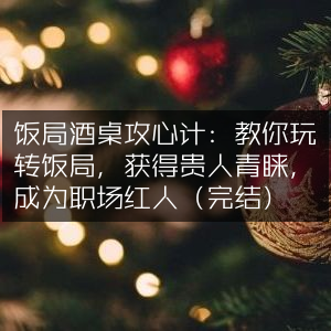 饭局攻略，掌握酒桌技巧，赢得贵人相助，成就职场明星（完结）