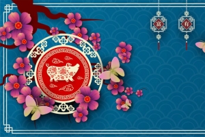 2019年福猪迎春背景素材