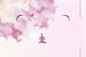 温暖手绘孕妇瑜伽塑身海报背景素材