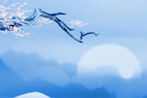 重阳节文艺简约中国风蓝色banner