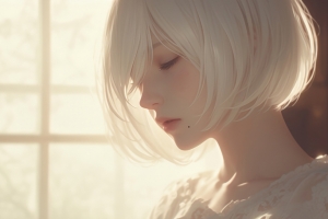 短发美女2B闭眼 2880x1800高清电脑平板壁纸免费下载