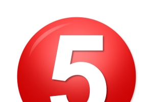 红色数字5球形图标