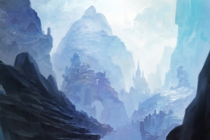 动漫插画战场悬崖