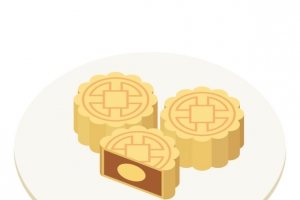 创意中国风中秋灯笼月饼元素设计