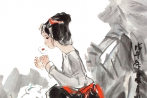 闻花香的傣族姑娘