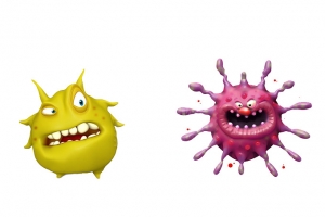 可爱卡通细菌模型