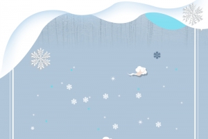 文艺雪景几何小清新蓝色banner