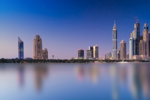 海 大都市区 天际线 摩天大楼3440x1440风景壁纸