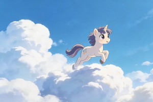 在云上奔跑的小马4k壁纸