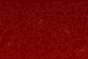 中国风红底黄色花朵海浪H5背景素材
