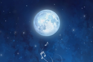 蓝色夜晚星光H5背景手机端素材