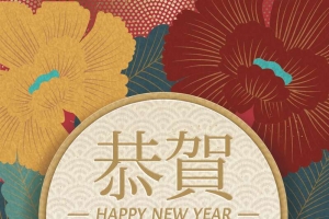 新年春节3D立体新式简约背景