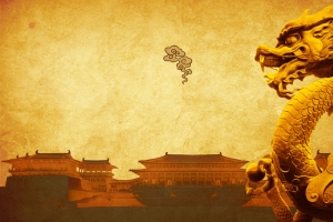 中国风古典云彩雕塑背景