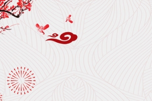 浅色中国风复古灯笼梅花banner背景