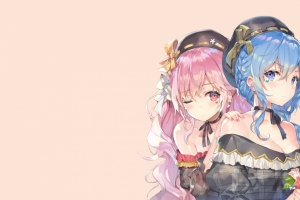 动漫姐妹一左一右3440x1440壁纸