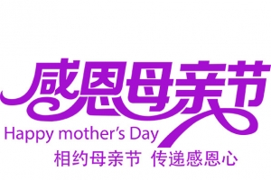 感恩母亲节紫色字体设计