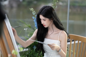 鞠婧祎 白色裙子 高清美女 4K壁纸