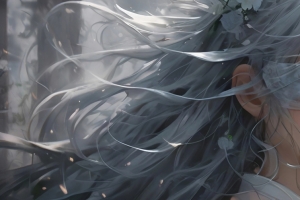 蒙眼少女 长发 唯美动漫美女3440x1440带鱼屏壁纸