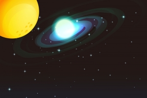 矢量儿童画太空宇宙背景