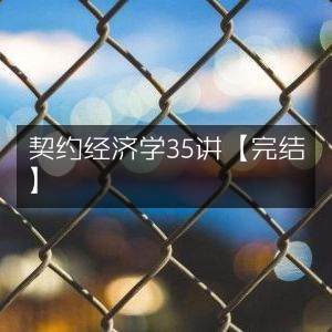 契约经济学35课完结版【有声书】