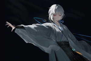 白衣古风女子红色眼睛 4K高清动漫壁纸3840x2400免费下载