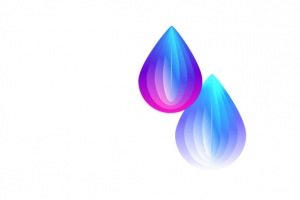 手绘蓝紫色氢气球