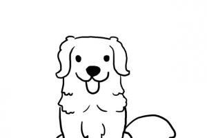 卡通狗狗儿童涂鸦线条简笔画