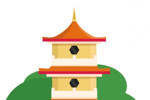 矢量寺庙塔