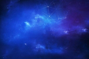 神秘蓝色发光星空