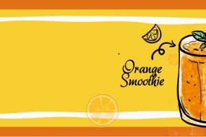 冷饮卡通手绘黄色banner