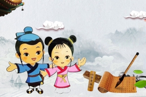 中国风古人弟子规展板海报背景素材