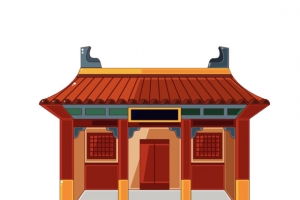 红色扁平寺院