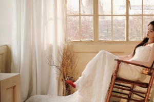 白鹿 居家 白色长裙子3440x1440带鱼屏美女壁纸