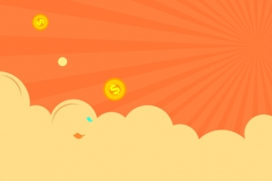 金融理财金币飞钞票背景banner
