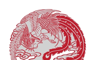 红色凤凰剪纸高清PNG透明装饰花纹设计素材免费下载