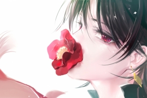 嘴里含着玫瑰动漫帅哥3440x1440壁纸