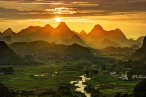 清晨桂林山水风景4k壁纸