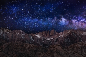 山,星空,星星,5K风景壁纸