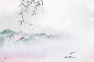 中国风山水写意花鸟banner