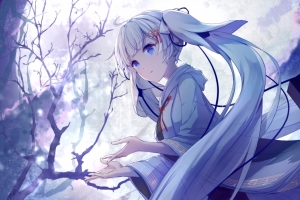 初音未来 天使 古风 中秋3440x1440动漫壁纸