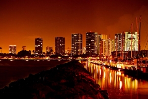 夜城 夜光 反射 4k壁纸 3840x2160