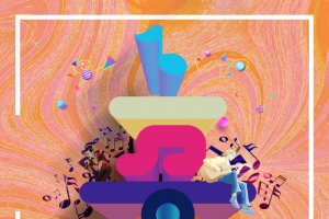 橙色炫酷创意音乐比赛背景