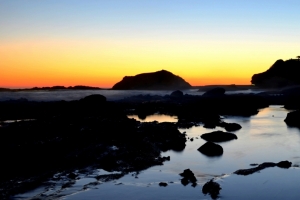 拉古纳海滩的日落3440x1440桌面壁纸