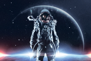 科幻宇宙宇航员平面广告