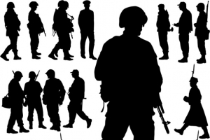 士兵剪影